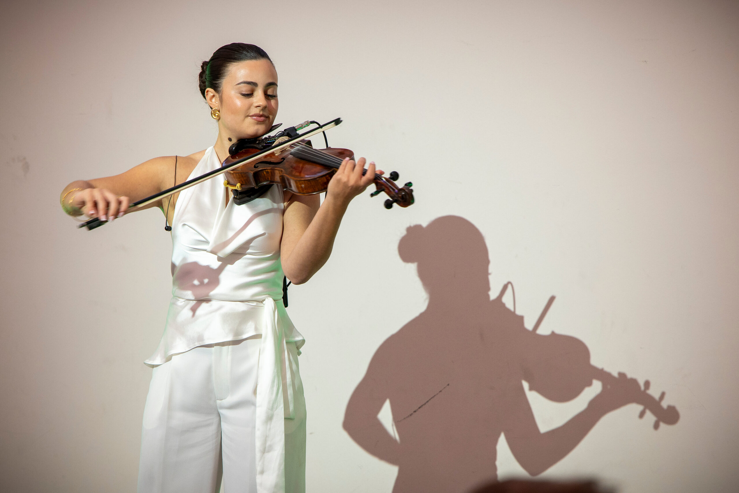 Violinist performing at corporate event
