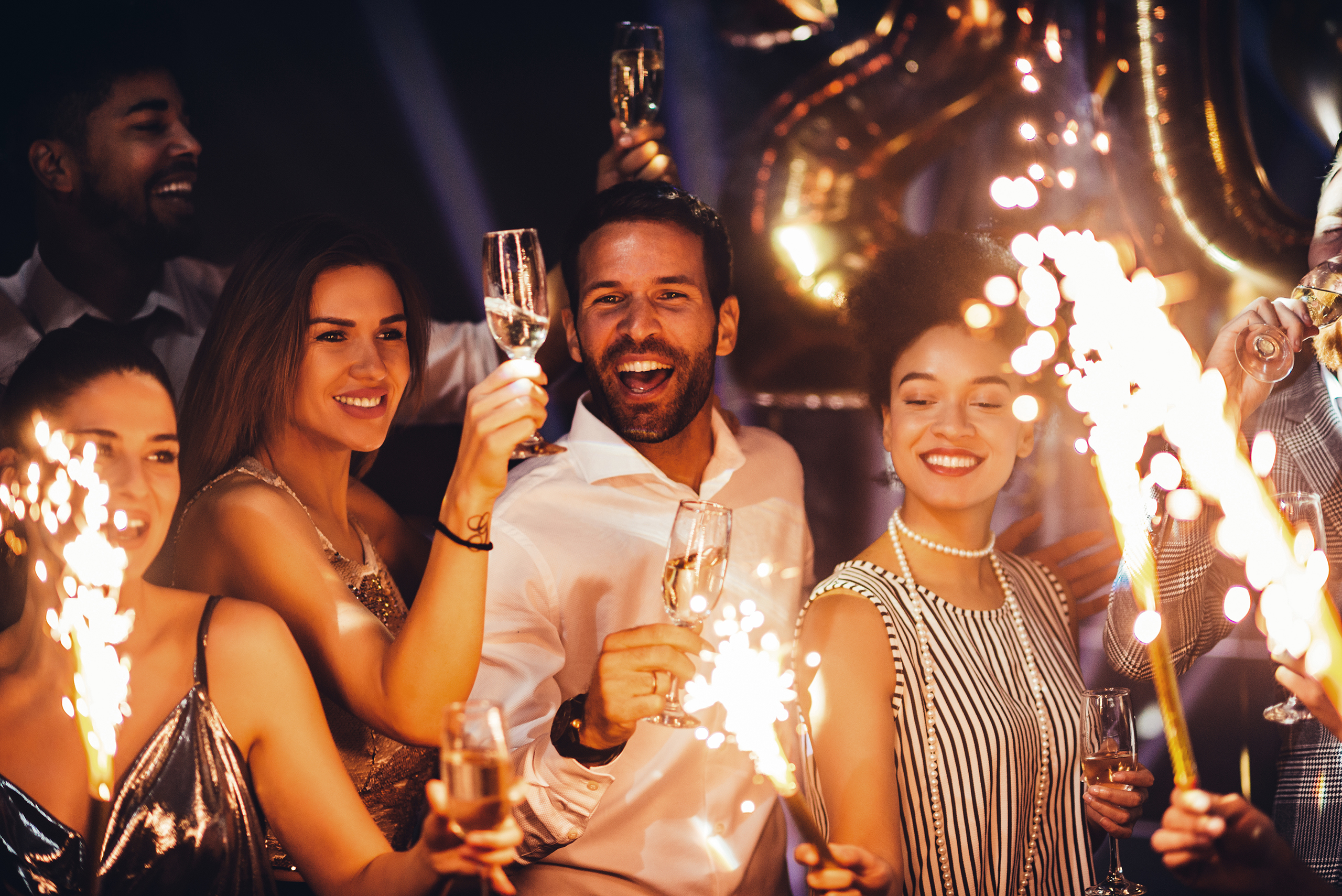 Team celebrating success at a corporate awards event